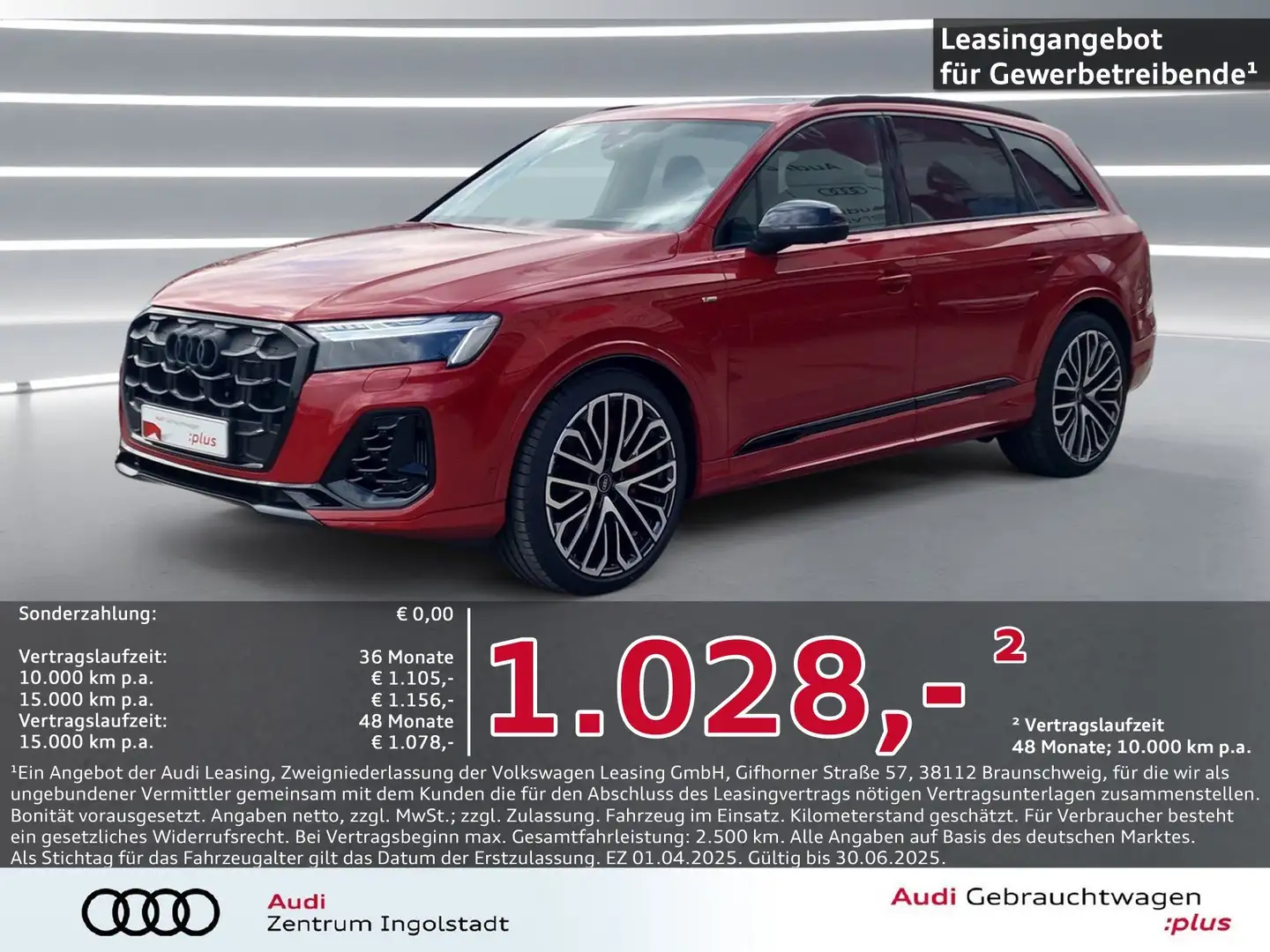 Audi Q7 60 TFSI e qu S line LASER Pano S-Sitz HuD 22" Rood - 1