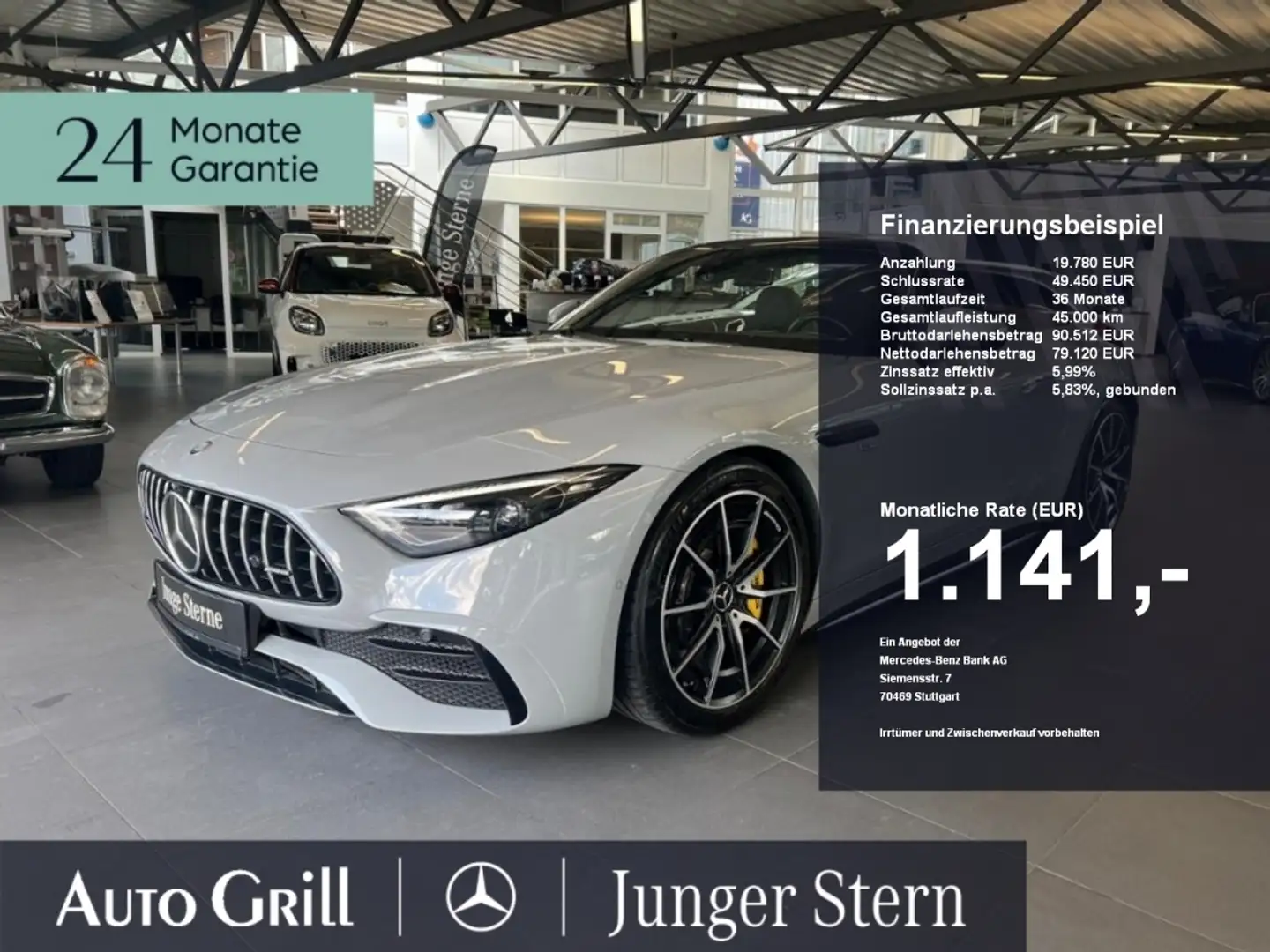 Mercedes-Benz SL 43 AMG Premium Dynamic+ HAL Burm Distro HeadU Gris - 1