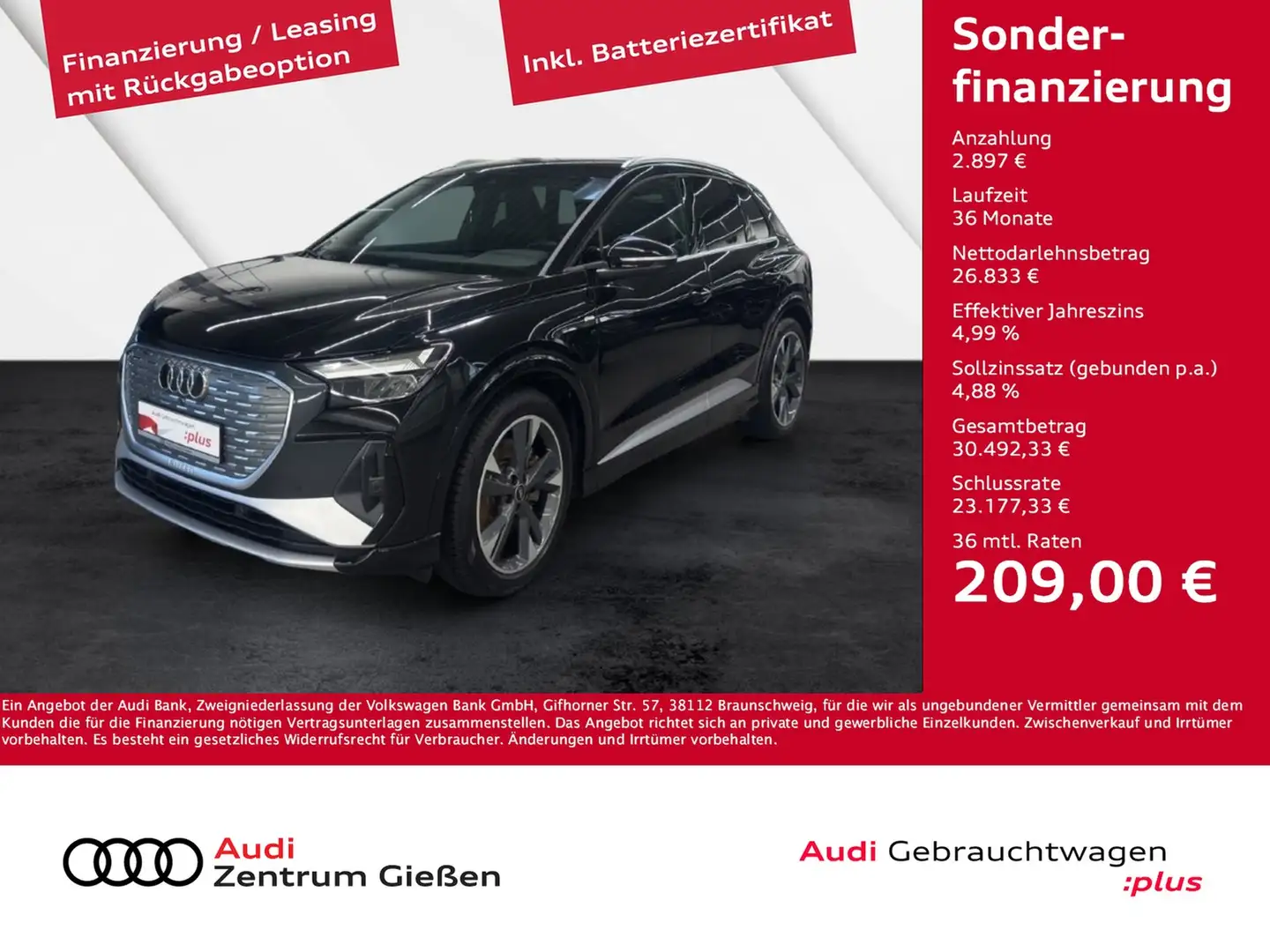 Audi Q4 e-tron 40 S line LED Navi Assistenzpaket Schwarz - 1