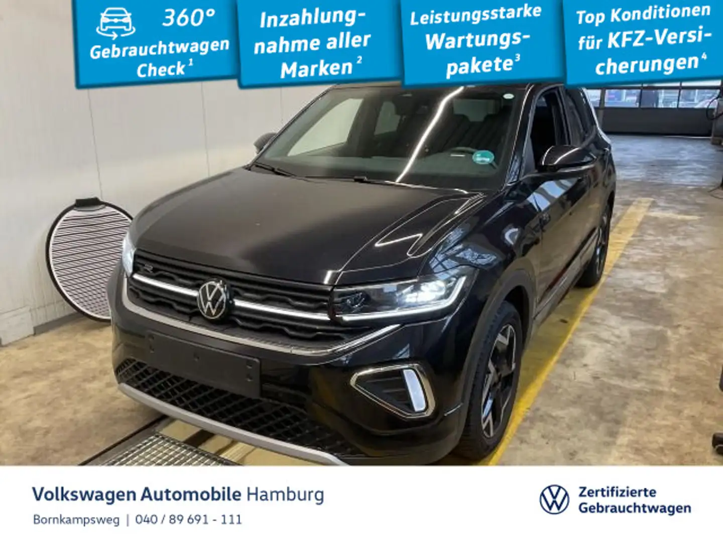 Volkswagen T-Cross 1.5 TSI R-Line DSG AHK Navi Kamera Schwarz - 1