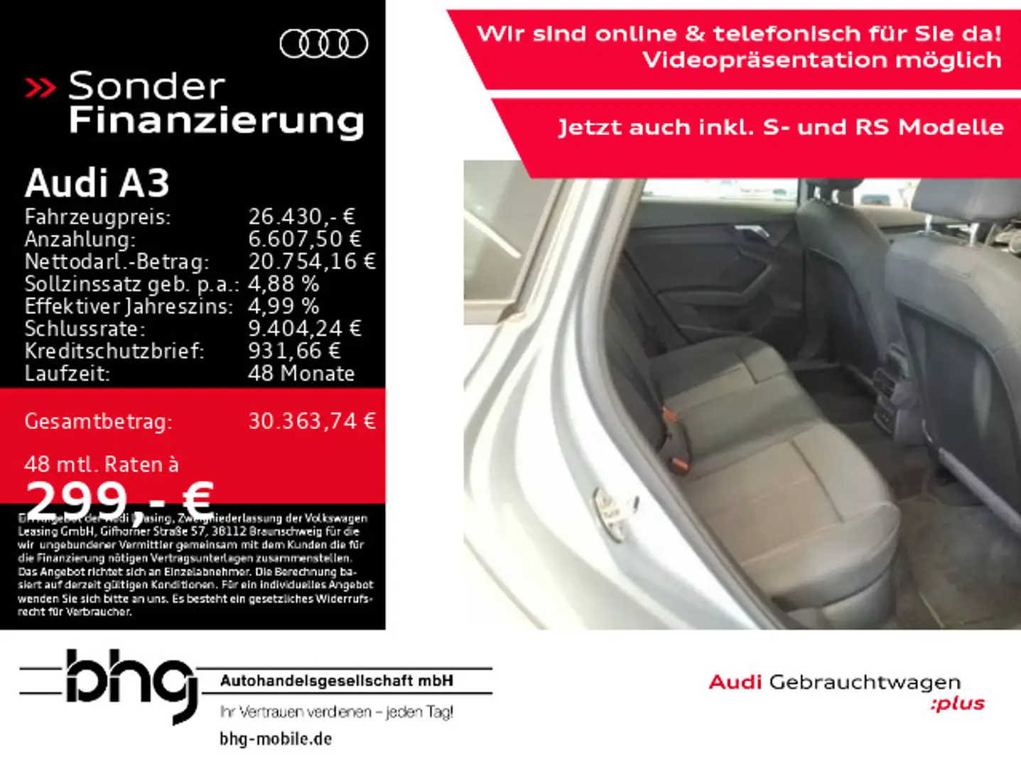 Audi A3 35 TFSI Sportback advanced Sitzheizung Klima Silber - 1