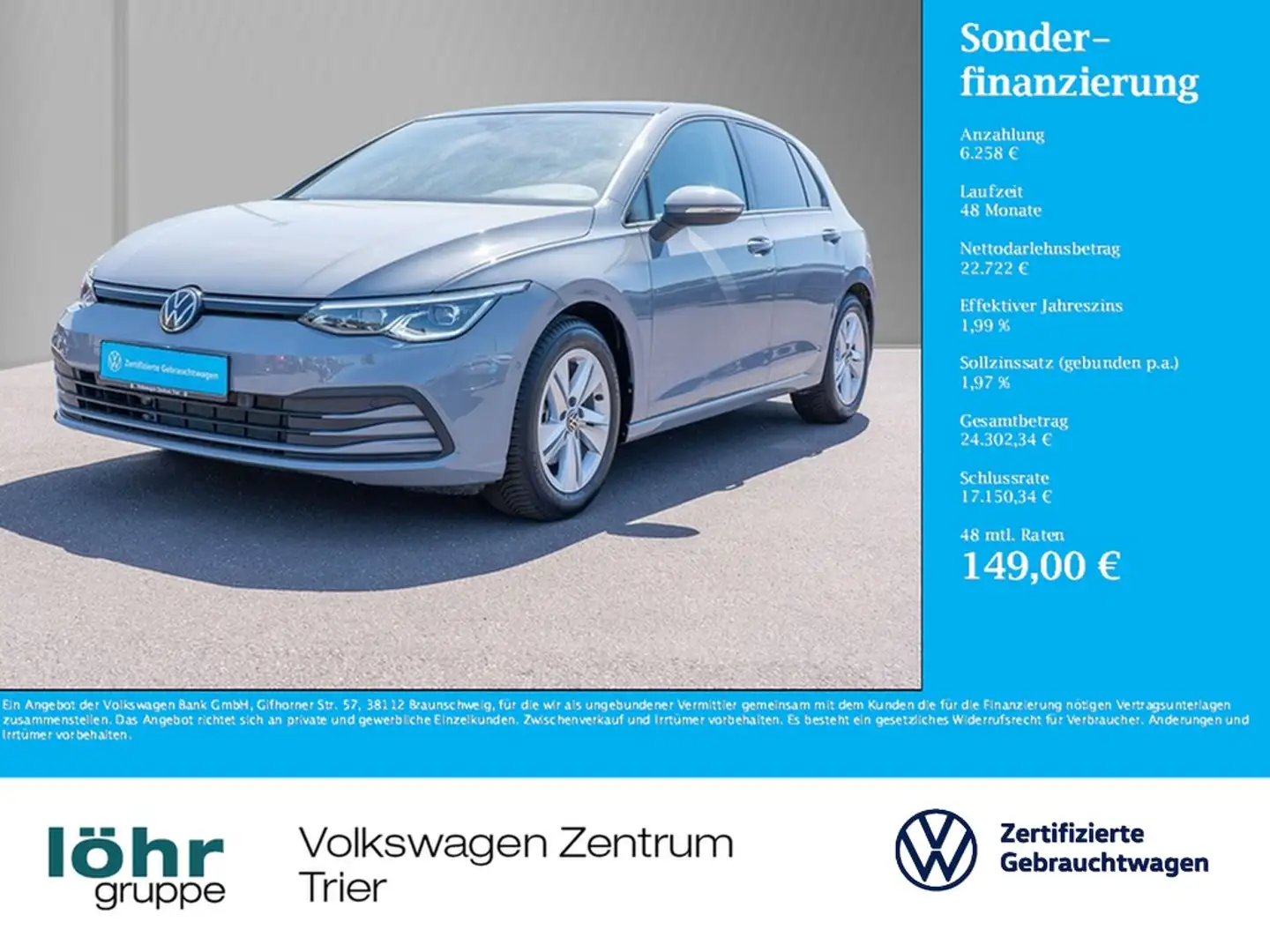 Volkswagen Golf VIII 1.5 eTSI DSG Life Schiebedach VWG Gris - 1