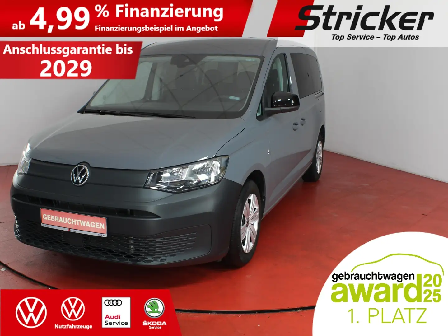 Volkswagen Caddy Maxi 2.0TDI 332,-ohne Anzahlung Navi Sitzheizung Grau - 1