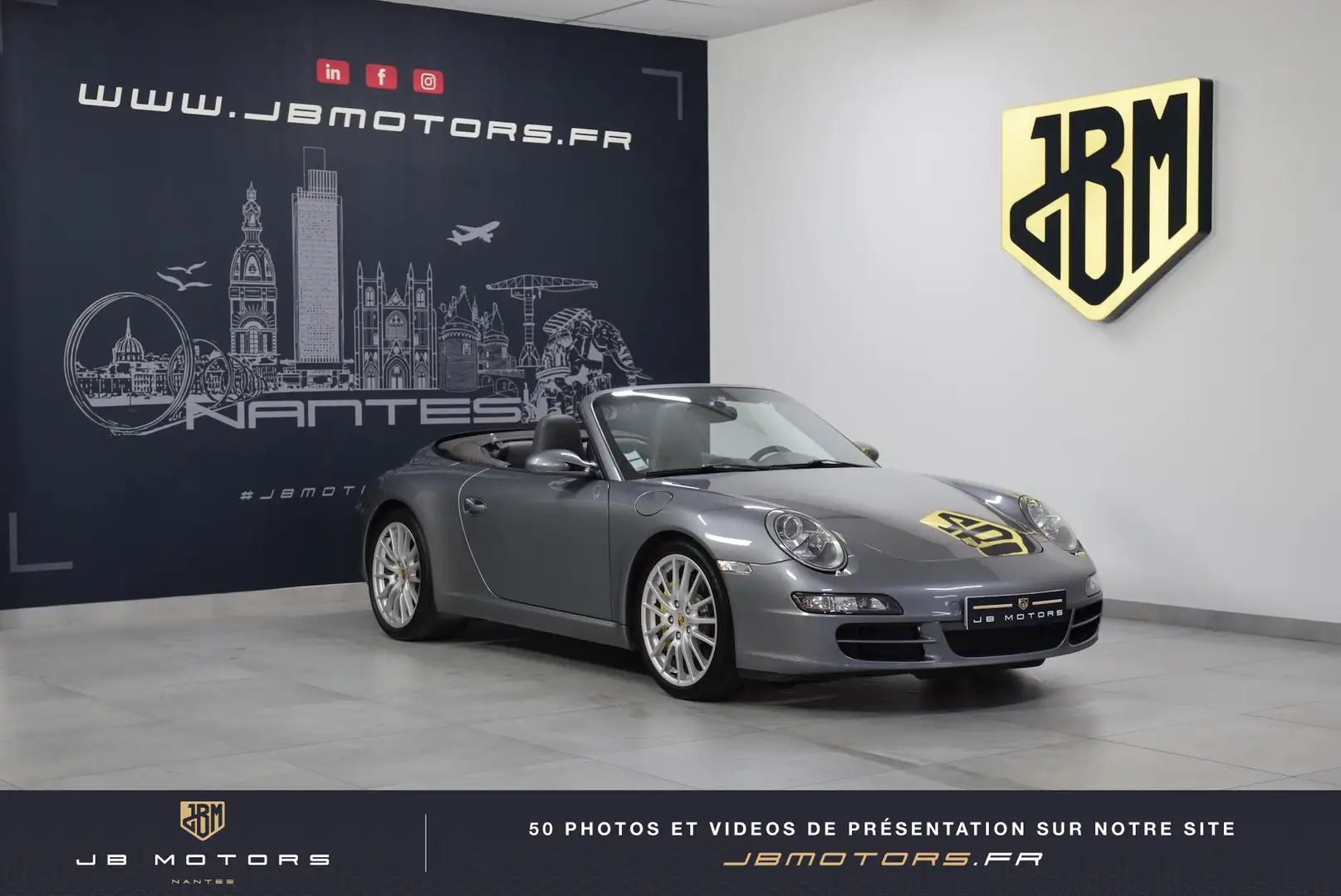 Porsche 911 S Cabriolet 3.8i Pack Chrono PCCB Bose Full cuir Gris - 1