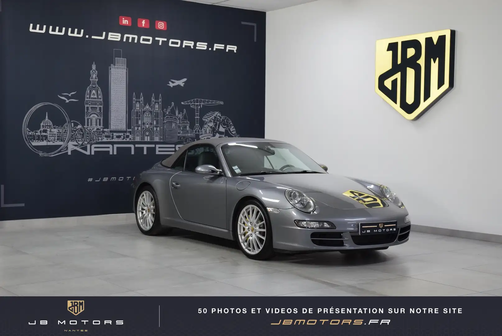 Porsche 911 S Cabriolet 3.8i Pack Chrono PCCB Bose Full cuir Gris - 2