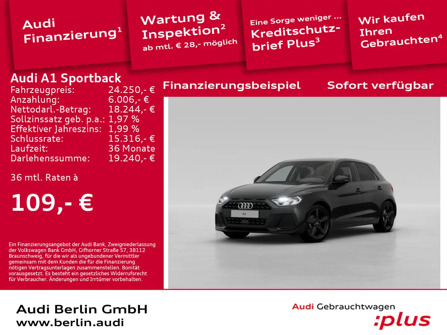 Audi A1 Advanced 25 TFSI S tr. SITZHZG PDC Schwarz - 1