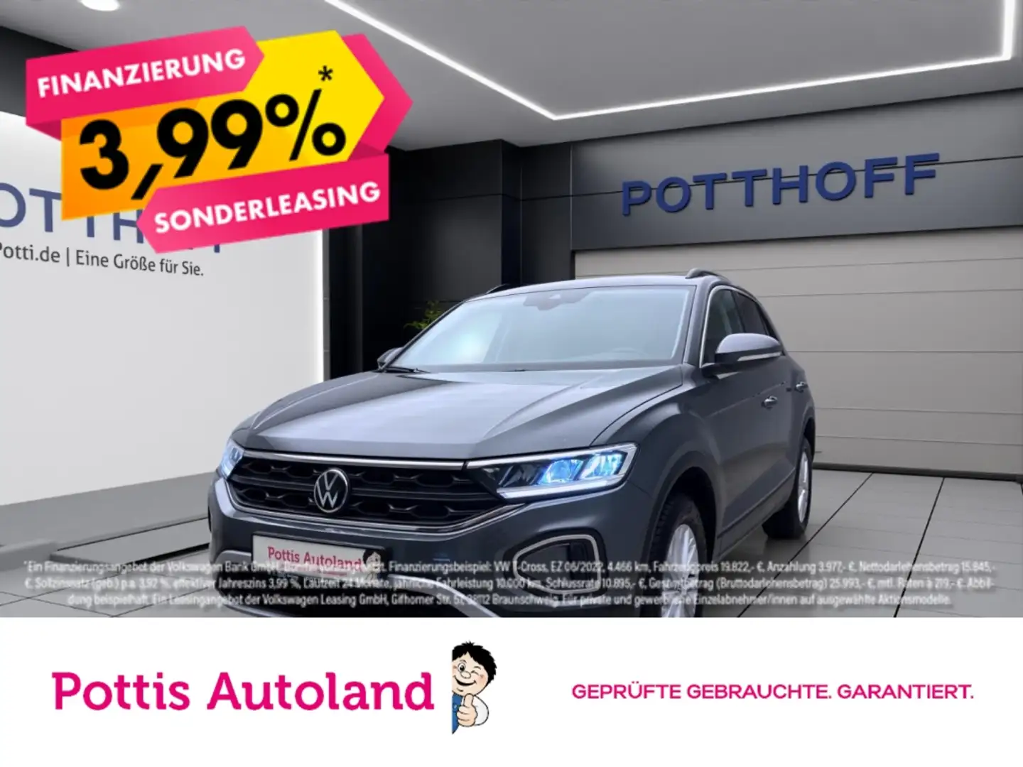 Volkswagen T-Roc 1.0 TSI LIFE NAVI D.COCKPIT PDC SITZHZG Grau - 1