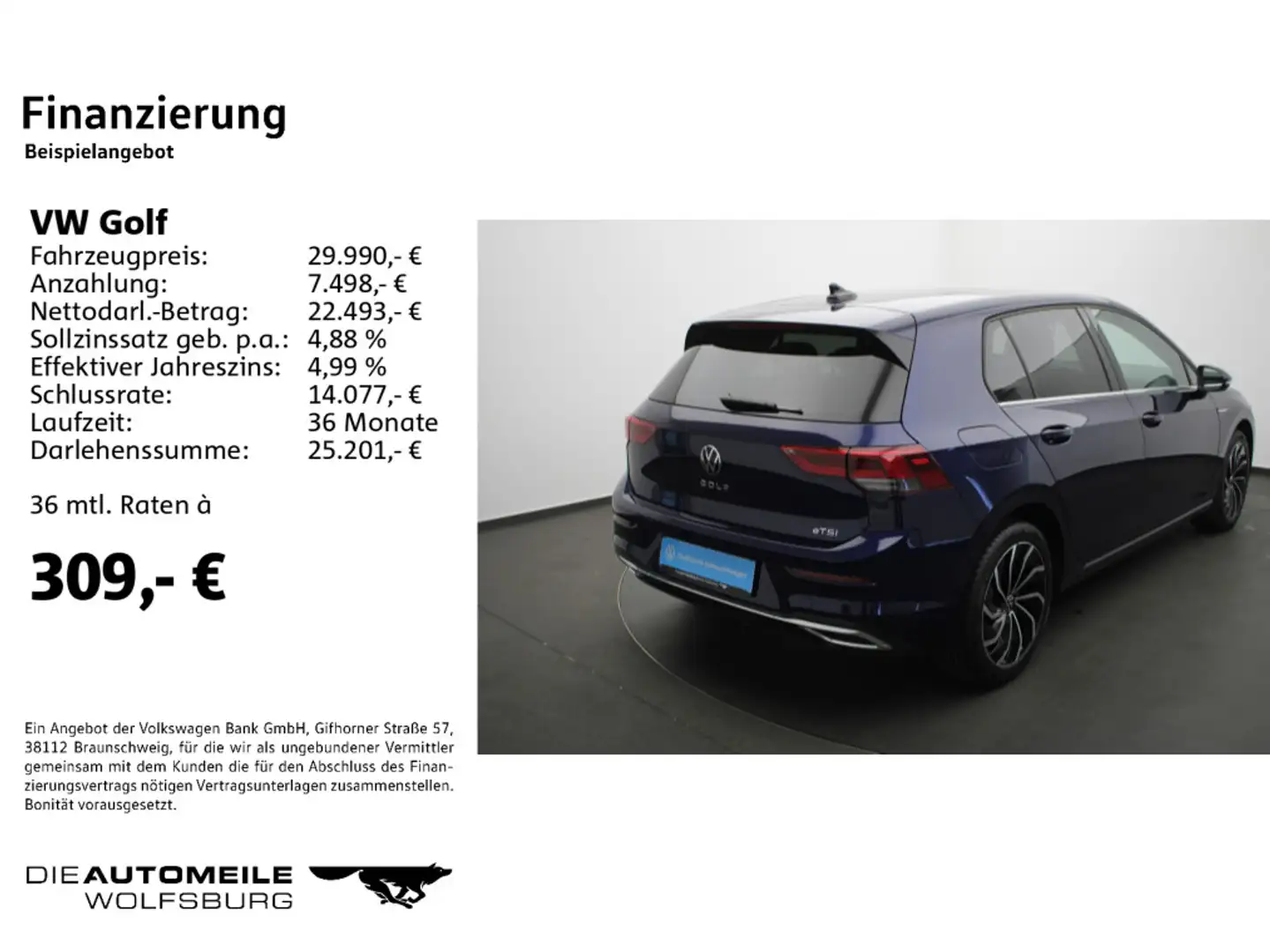 Volkswagen Golf 8 VIII 1.5 eTSI Style Rückkam/Navi/Sitzhzg Bleu - 2