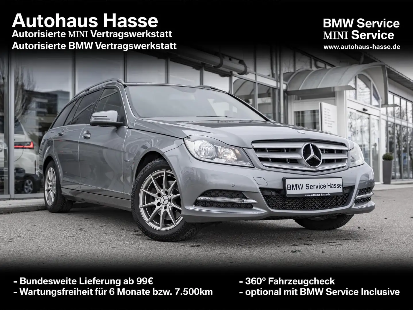Mercedes-Benz C 220 T Avantgard PANO LED Navi AHK 2ZKlim Sitzheizung Zilver - 1