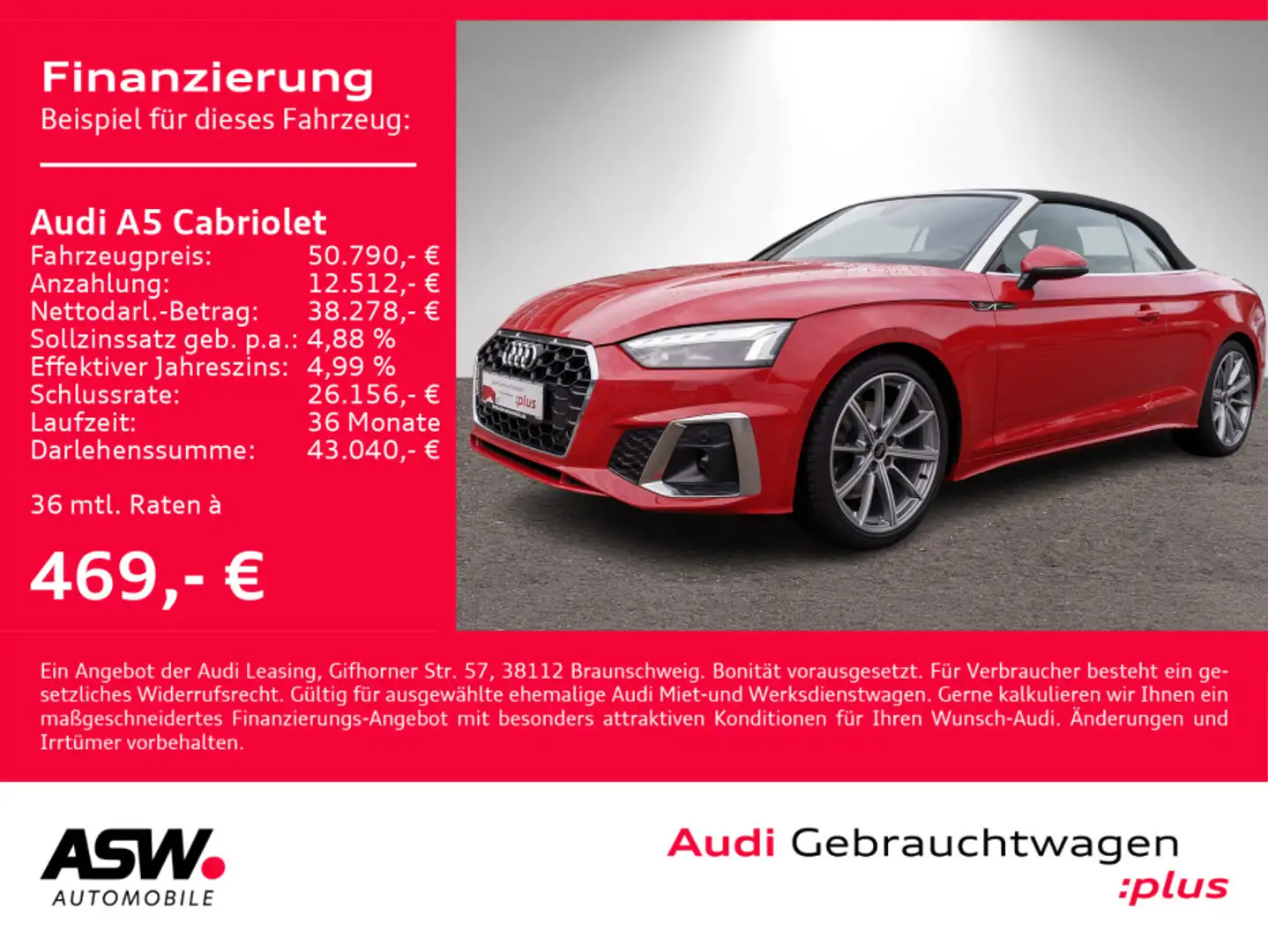 Audi A5 S line 35TDI Stronic Nav Matrix RFK Rot - 1