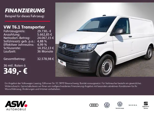 Volkswagen T6.1 Transporter Kasten 2.0TDI DSG Klima RFK NAV