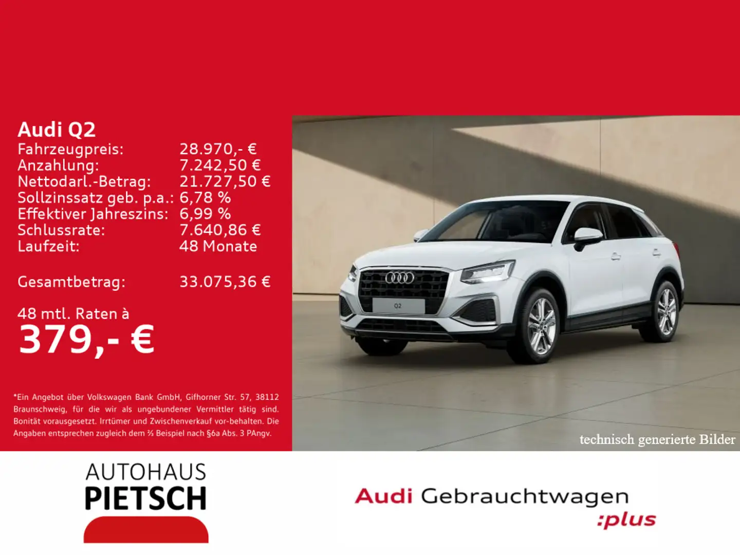 Audi Q2 35 TFSI advanced S tronic Weiß - 1