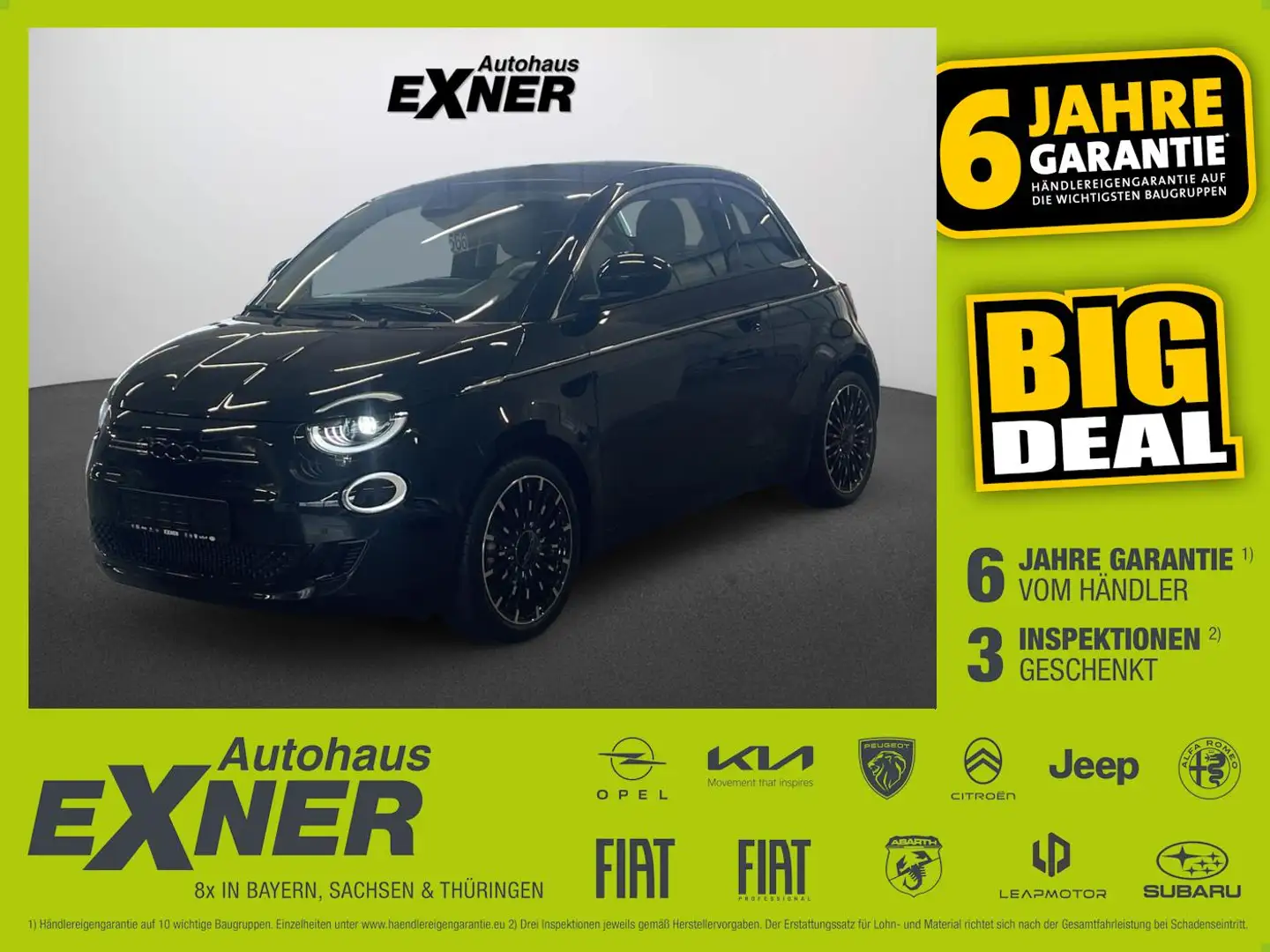 Fiat 500e Cabrio La Prima Klimaautomatik, Sitzheizung Czarny - 1