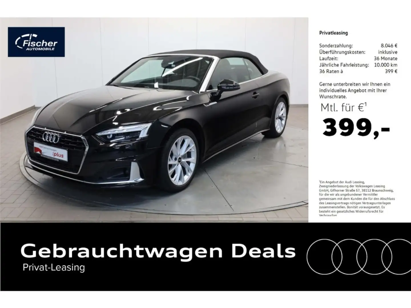 Audi A5 Cabriolet 40 TFSI advanced NAV/Matrix/RFK/SH Schwarz - 1