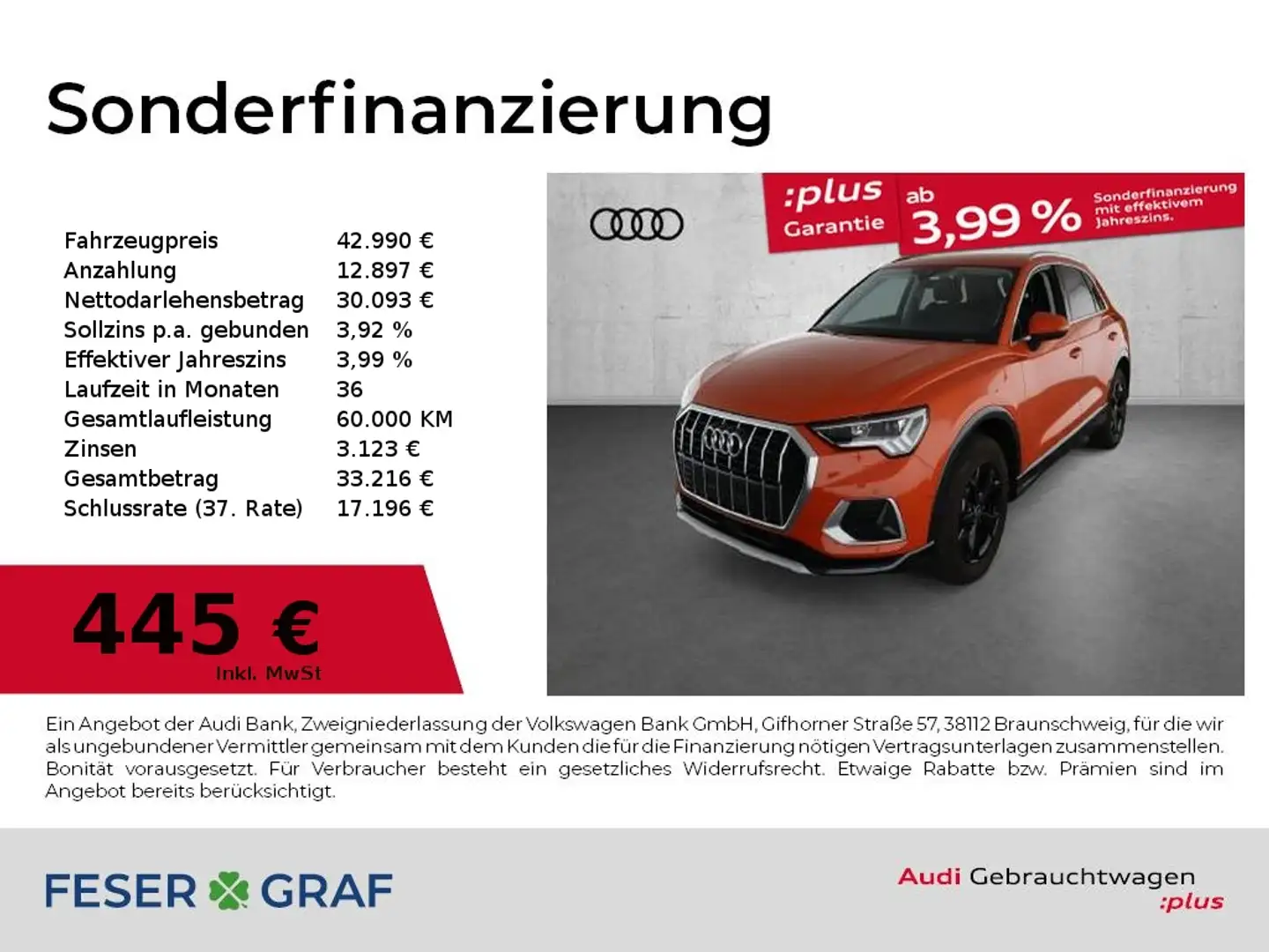 Audi Q3 40 TFSI qu.advanced Stronic,LED,Navi+,AZV Orange - 1
