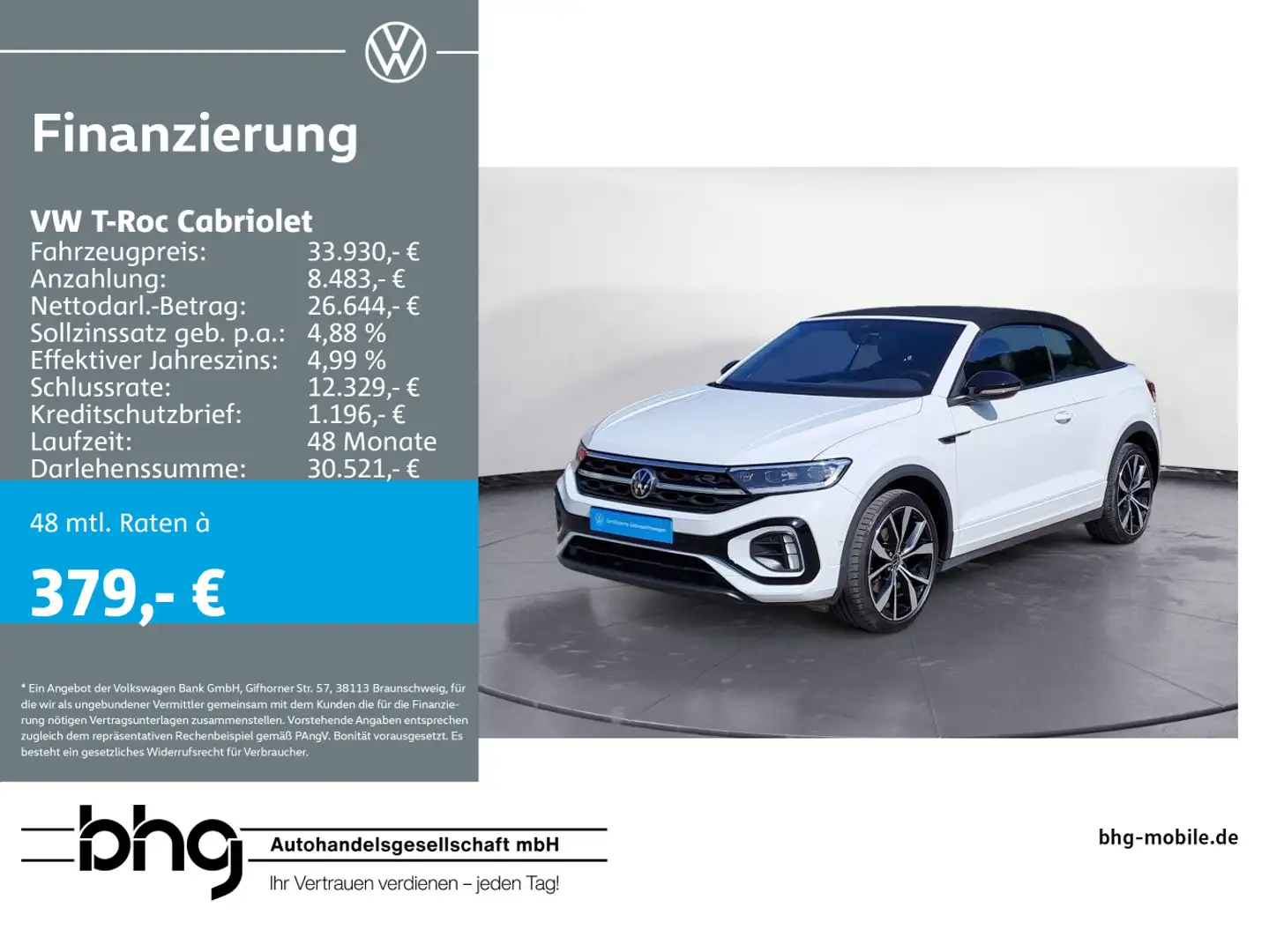 Volkswagen T-Roc R-Line 1,5 TSI DSG Weiß - 1