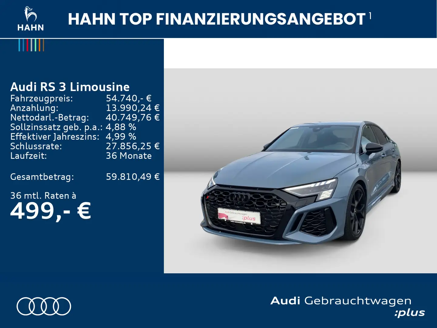 Audi RS3 2.5TFSI quattro S-trc HUD B&O CAM Grau - 2