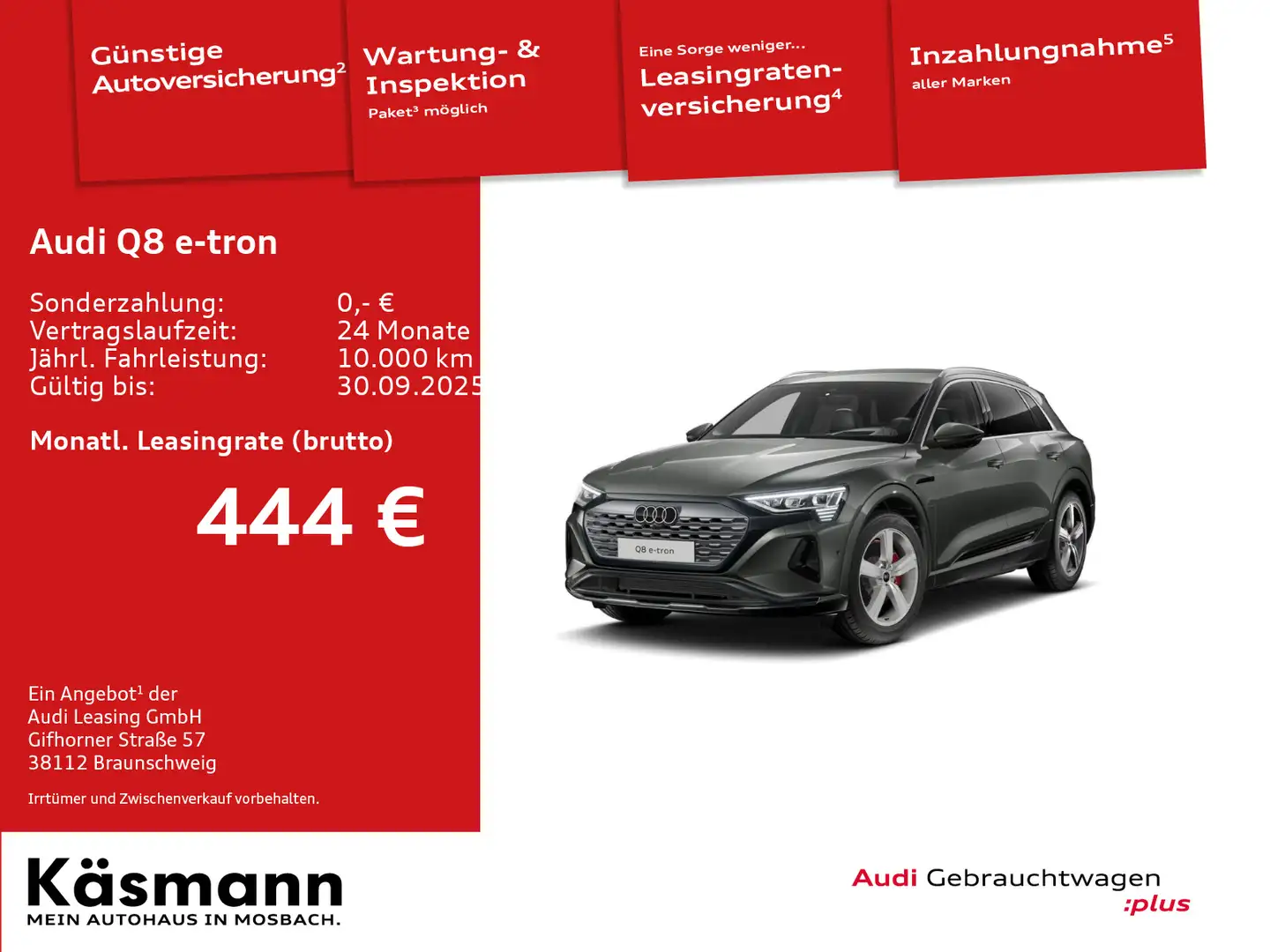 Audi Q8 e-tron advanced 55 qu MATRIX HUD 360° ACC Grau - 1
