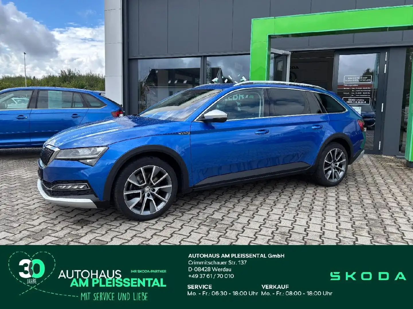 Skoda Superb Scout 4x4 147 kW DSG*Navi*AHK*beh. WSS Bleu - 1