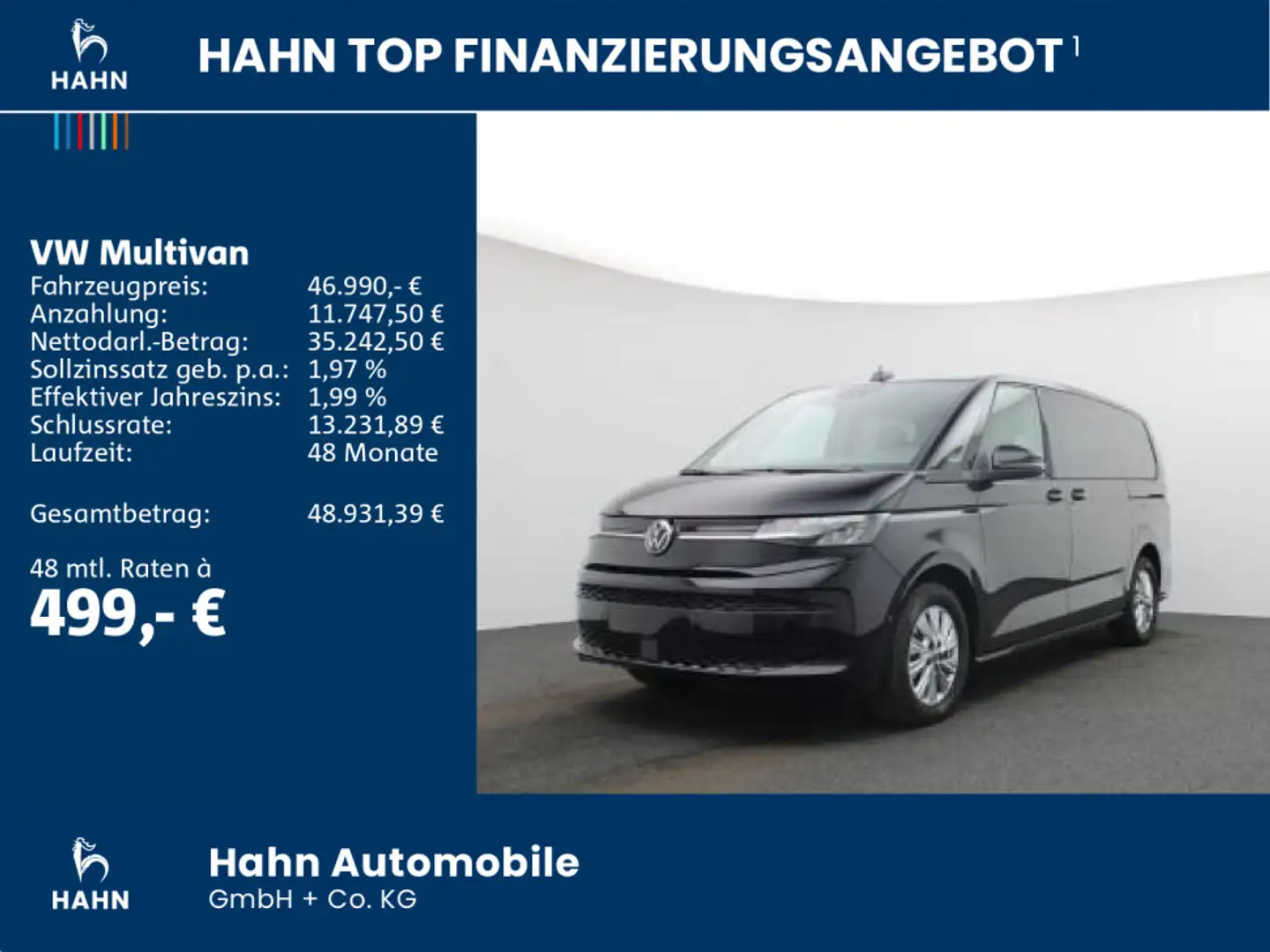 Volkswagen T7 Multivan Life LÜ 2,0TDI 110kW NAVI GJR KAMERA Schwarz - 2