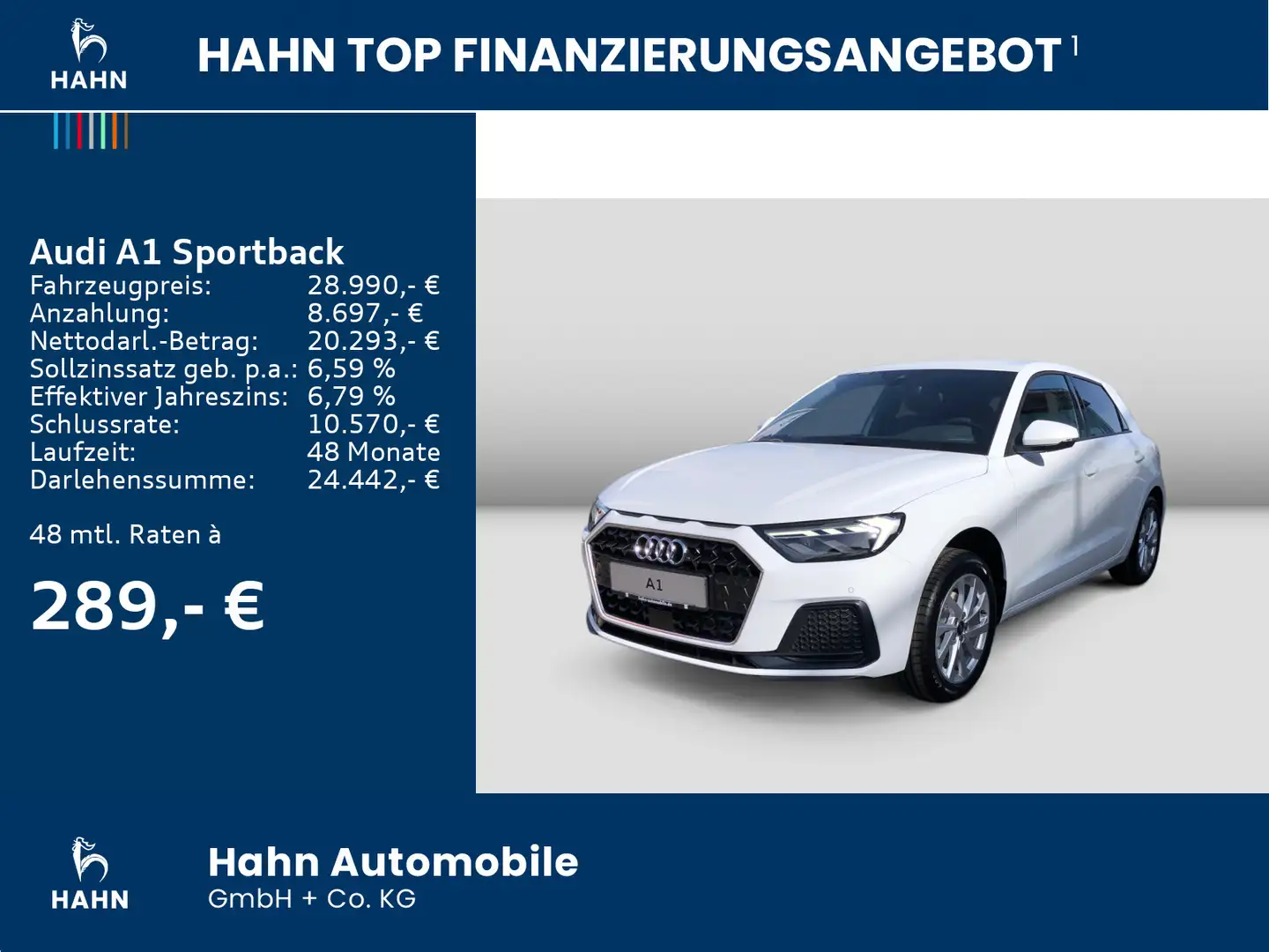 Audi A1 Sportback advanced 30 TFSI 85 Weiß - 2