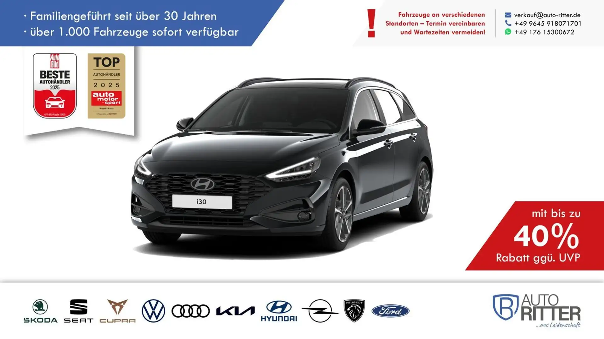 Hyundai i30 Kombi GO Plus RFK|LED|Navi|Carplay|Klima|... Schwarz - 1