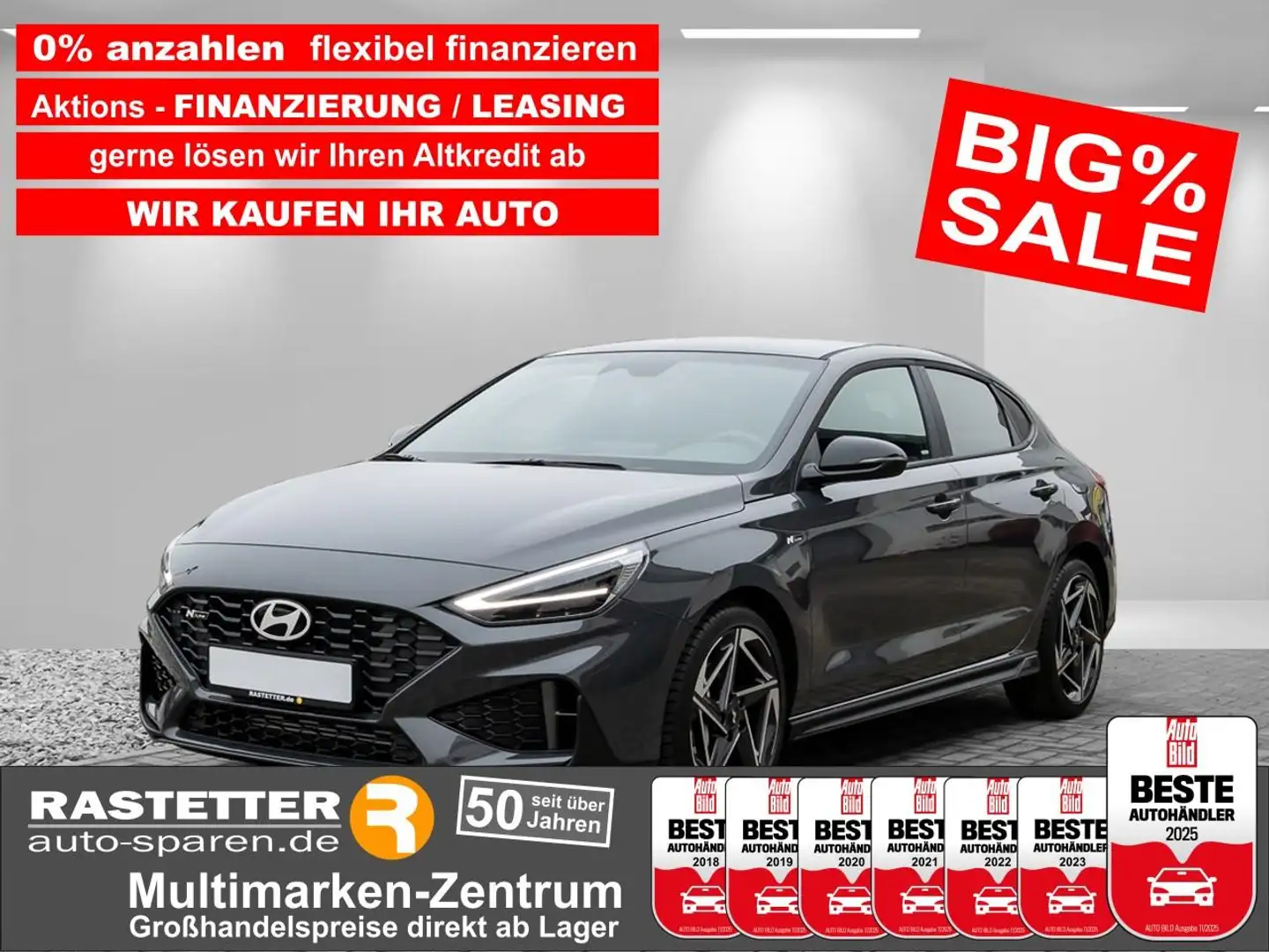 Hyundai i30 Fastback T-GDI 48V DCT N Line 5Jahre+Navi+LED+Kame Grijs - 1