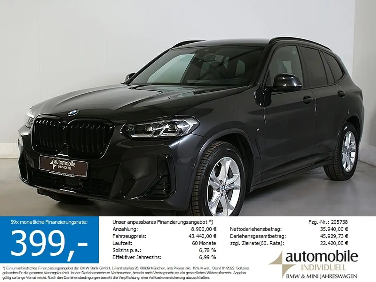 BMW X3 xDr.20iA M Sport LED ACC HiFi LiveCockpit DAB Gris - 1