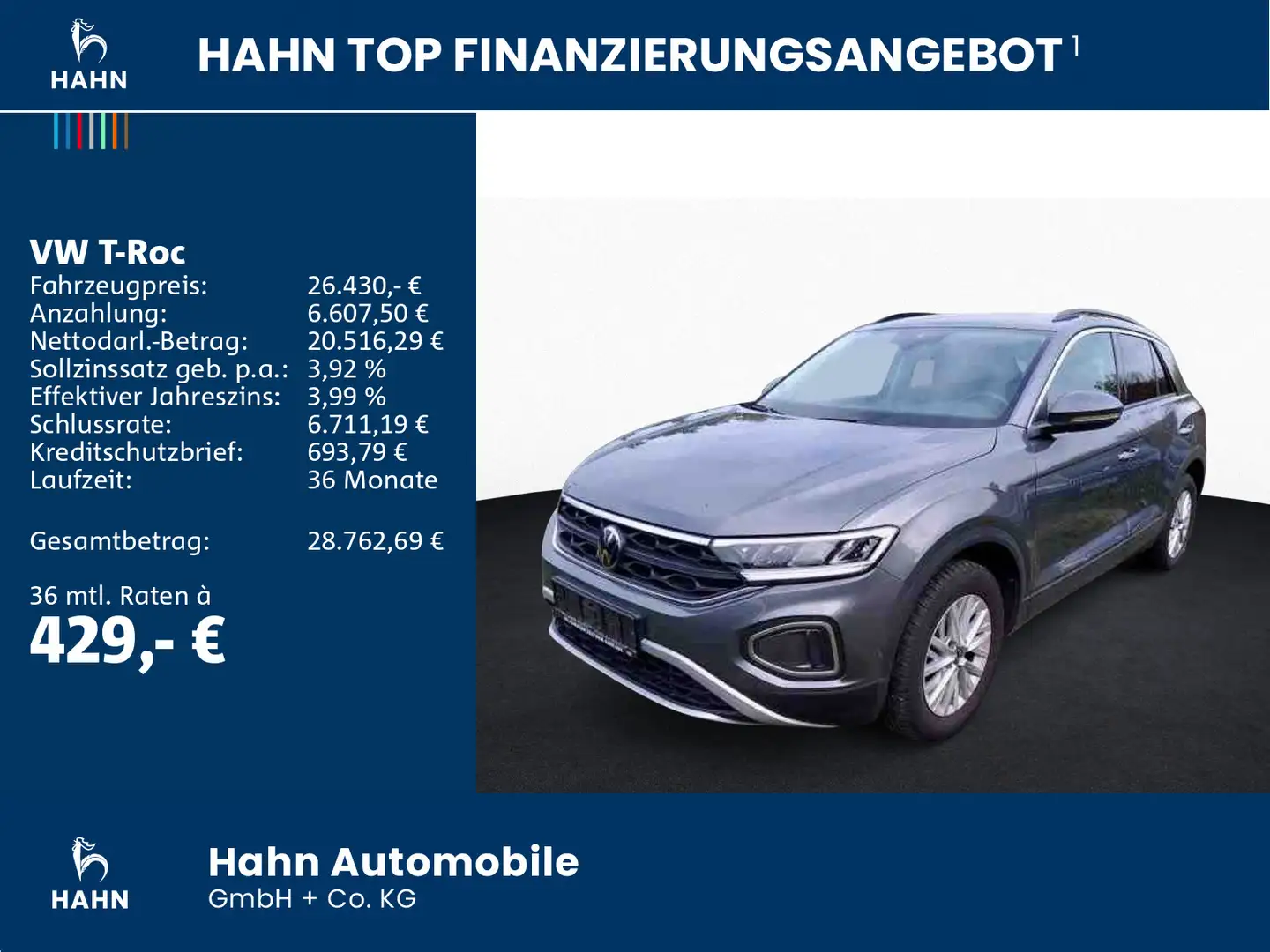 Volkswagen T-Roc 1.5 TSI DSG Life ACC LED Sitzhzg Einparkh Grau - 2