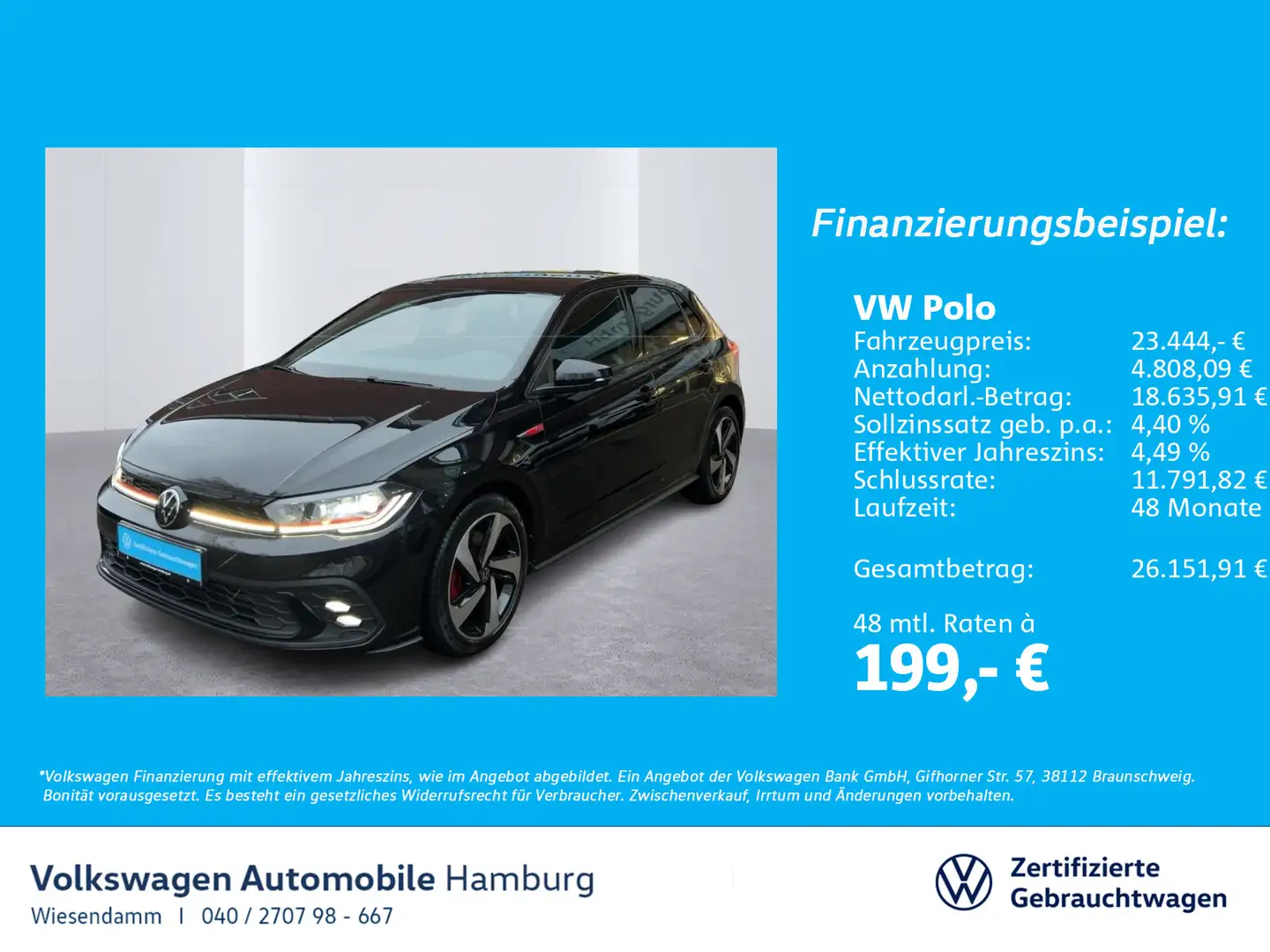 Volkswagen Polo 2.0 TSI GTI DSG PDC LED Navi Sitzhzg Schwarz - 1