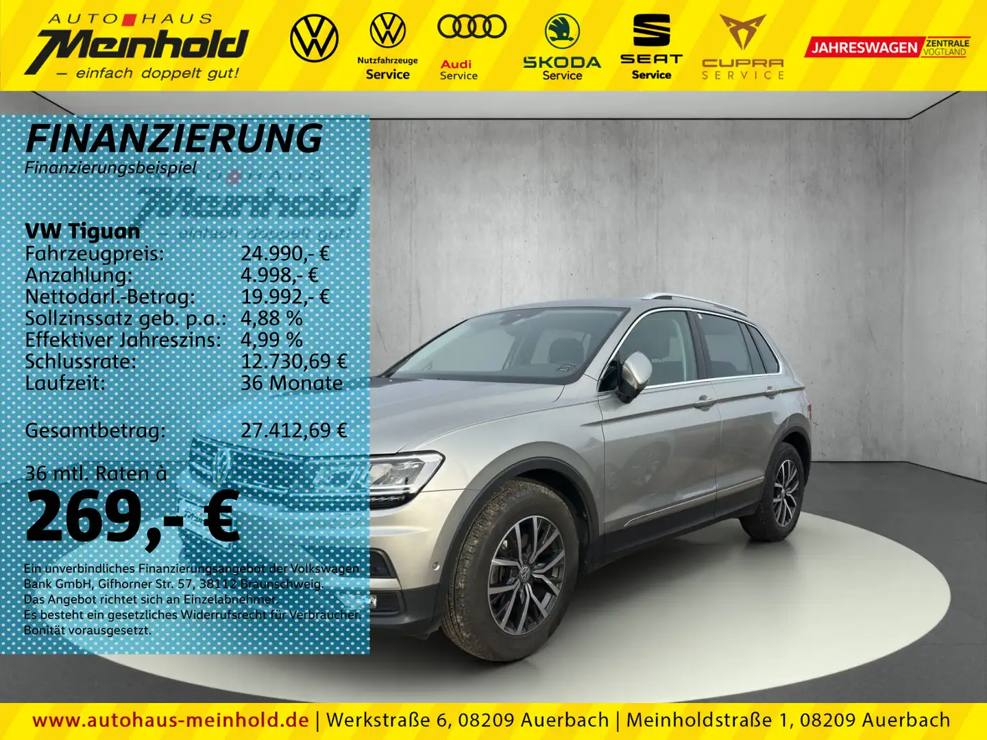 Volkswagen Tiguan 1.5 TSI DSG Comfortline, Area View, LED Silber - 1