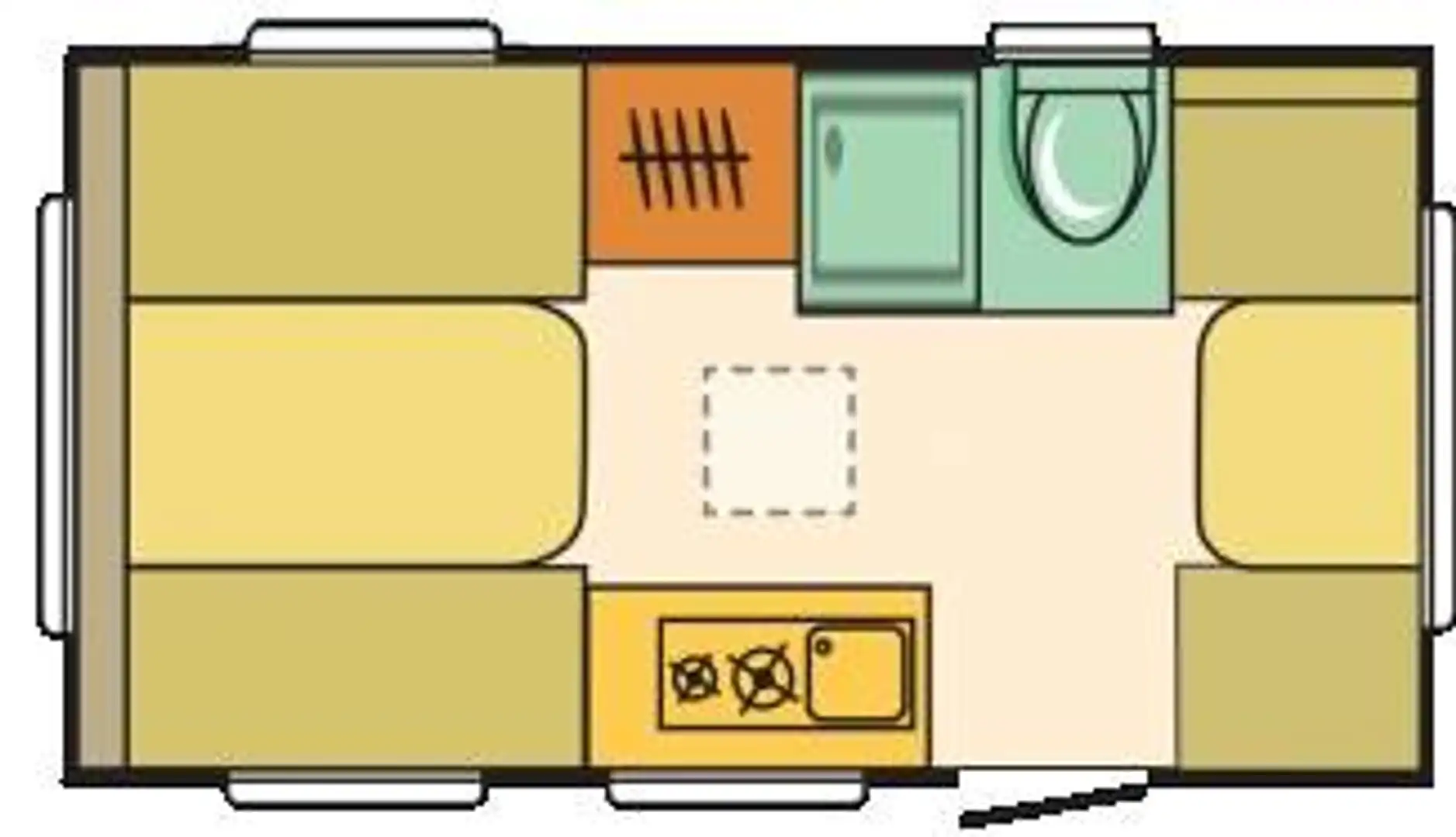 Caravans-Wohnm Sonstige Poly Corsar 370 Wohnwagen Weiß - 2