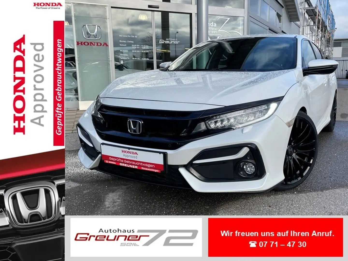 Honda Civic Civic 1.0 i-VTEC Turbo CVT Elegance * 19 Zoll * Blanc - 1