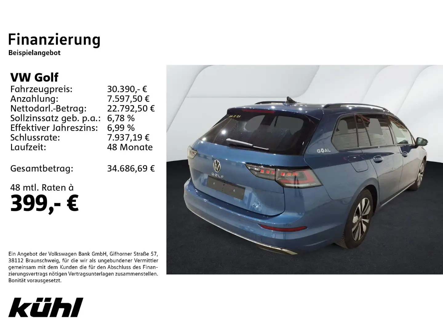 Volkswagen Golf 8 VIII Variant 2.0 TDI DSG Goal IQ.Light/AC Blau - 2