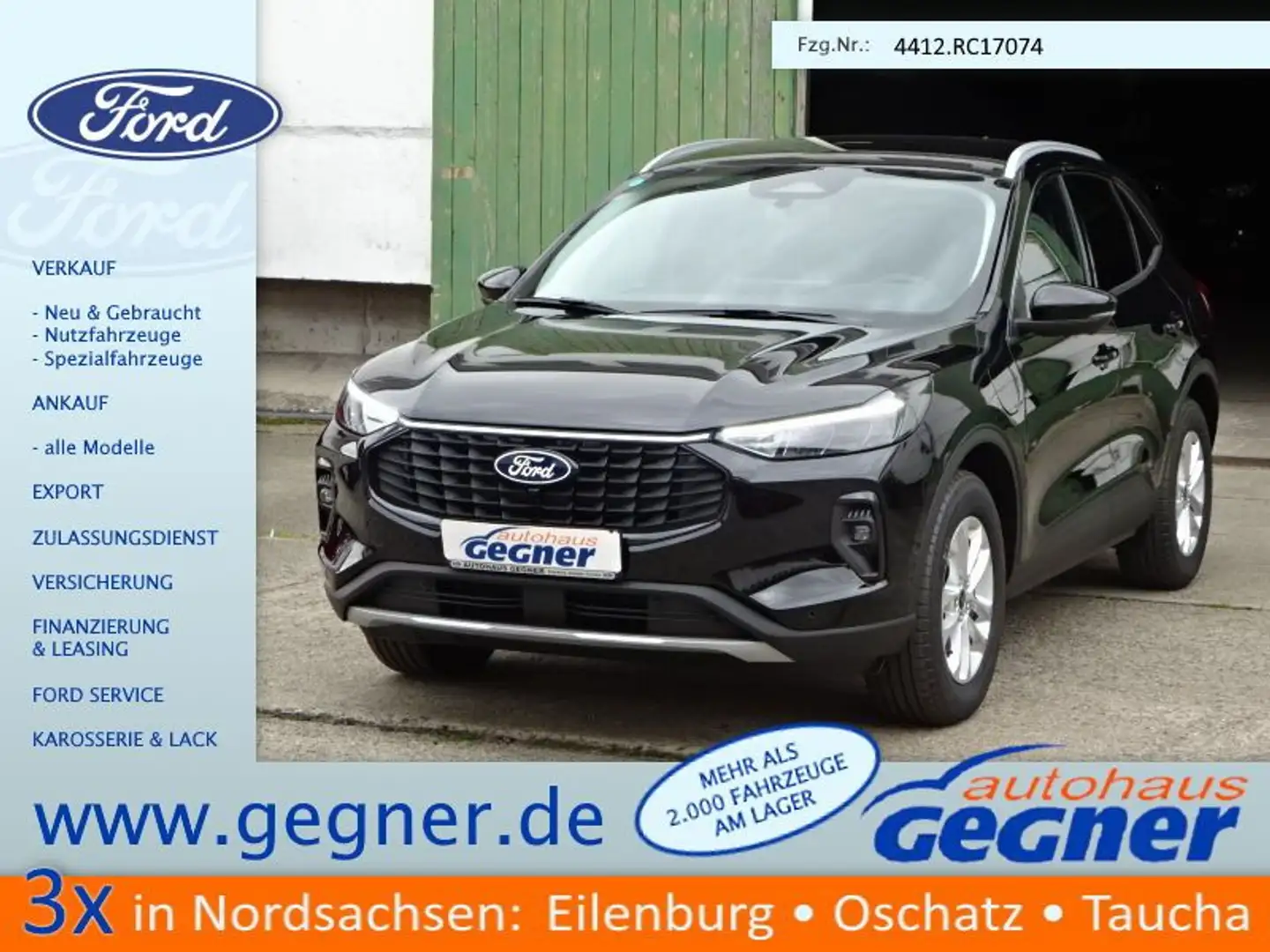 Ford Kuga Titanium PHEV WiPa SYNC4 360Grad ParkAss Schwarz - 1