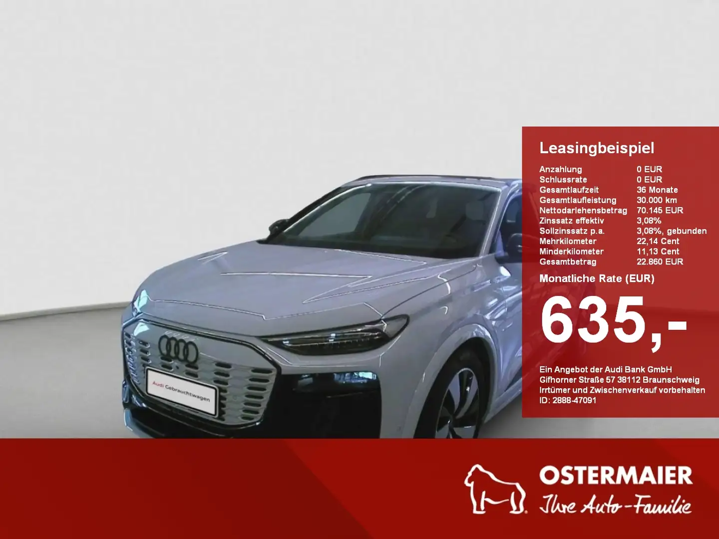 Audi Q6 e-tron e-tron S-LINE ExP 55 QUATTRO BEIFAHRERDISPLAY.B&O. Blanc - 1