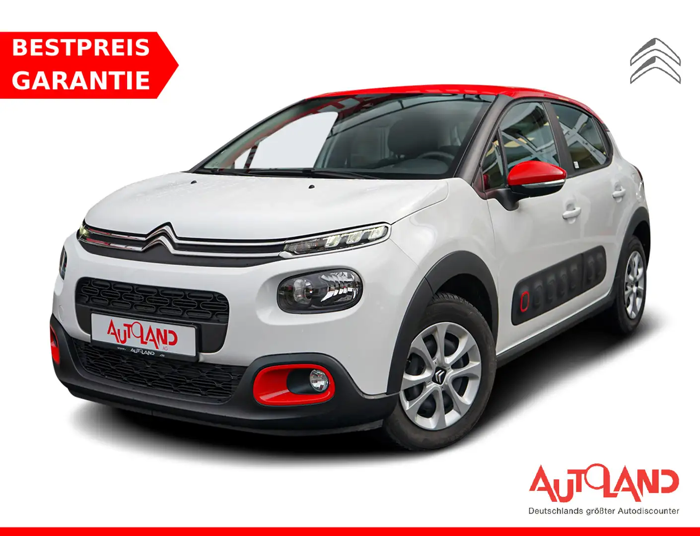 Citroen C3 PureTech Klimaaut. Tempomat Sitzheizung USB Wit - 1
