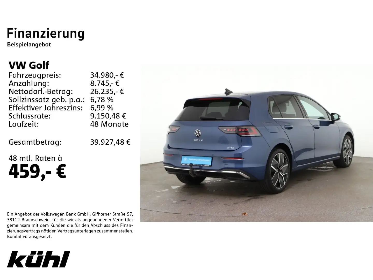 Volkswagen Golf 8 VIII 1.5 eTSI DSG Edition 50 IQ.Light/ACC Blau - 2