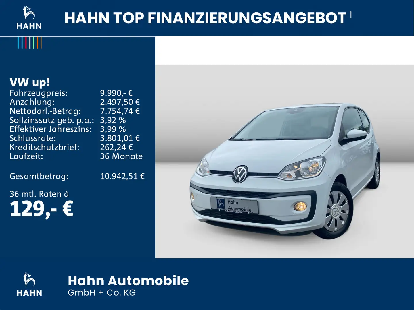 Volkswagen up! 1.0 move Cam GRA Klima Maps+More Sitzheizung Weiß - 2