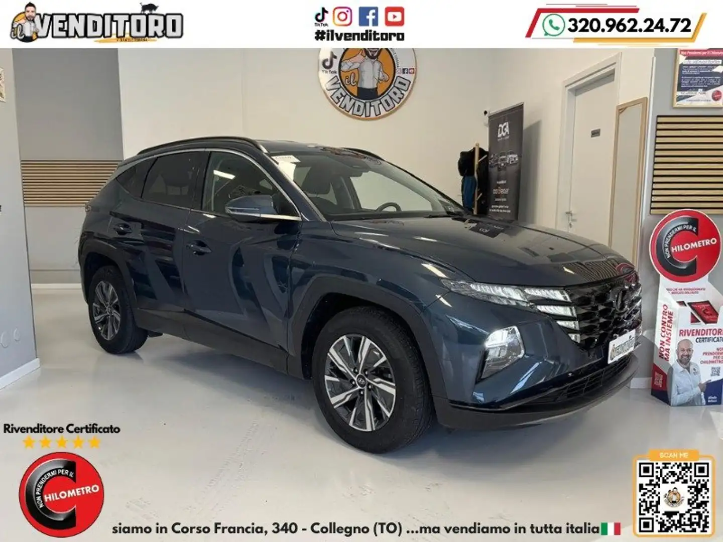 Hyundai TUCSON Tucson 1.6 hev Xline 2wd auto Bleu - 1