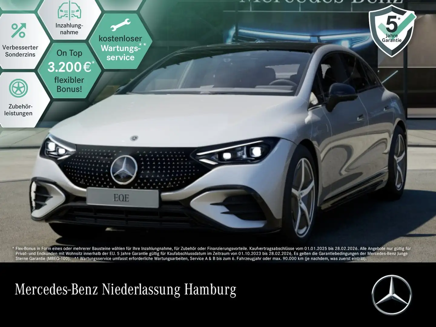 Mercedes-Benz EQE 300 AMG Burmester 3D Fahrass 360° Pano Distr. Silber - 1