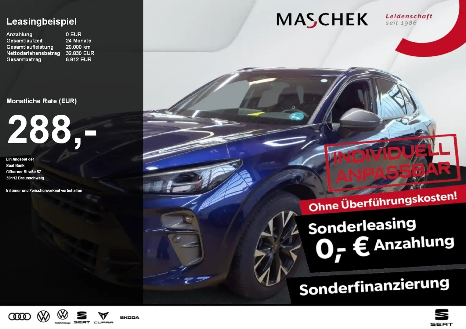 CUPRA Terramar Sonderleasing 1.5 TSI 360°View HUD Navi Memory Blau - 1