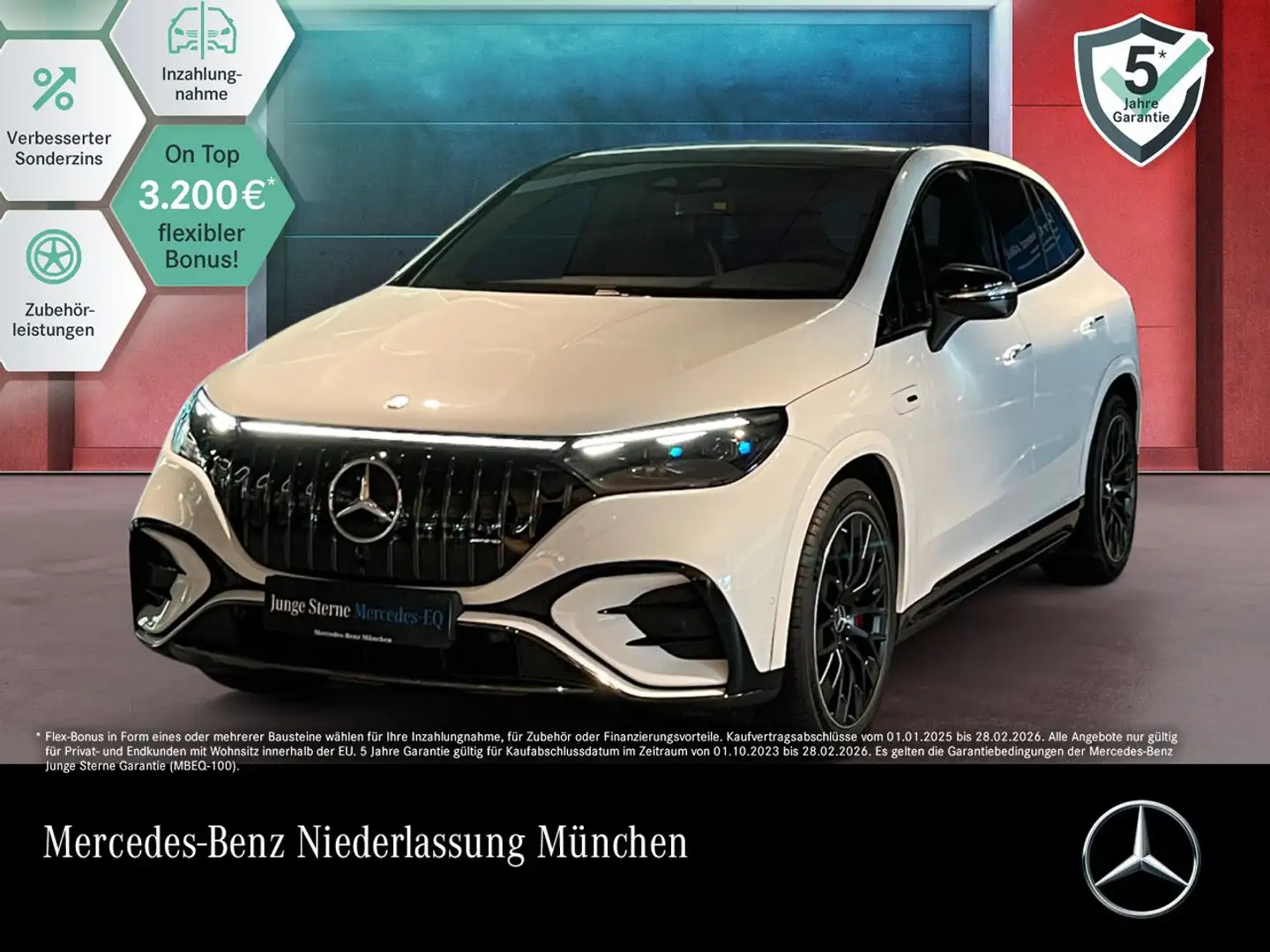 Mercedes-Benz EQE 43 4M NIGHT+PANO+360+AHK+BURMESTER+SITZKLIMA Weiß - 1