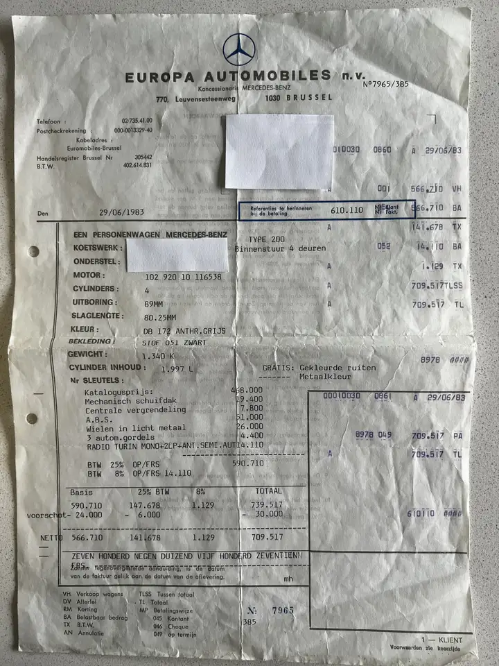 Mercedes-Benz 200 W123 200 benzine M102 Full service book, foto 2