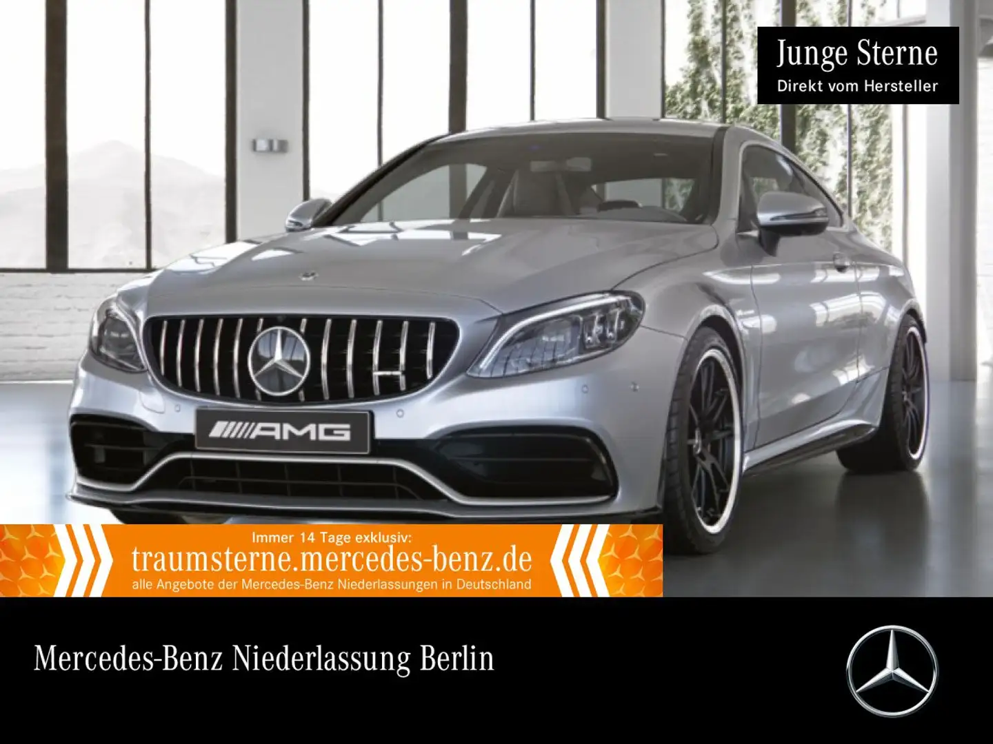 Mercedes-Benz C 63 AMG C 63 S Coupé DRIVERS+360+MULTIBEAM+BURMESTER+SPUR Silber - 1