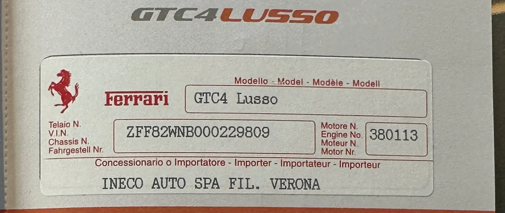 Ferrari GTC4 Lusso V12 - LEGGERE DESCRIZIONE - CERTIFICATA 100% siva - 1