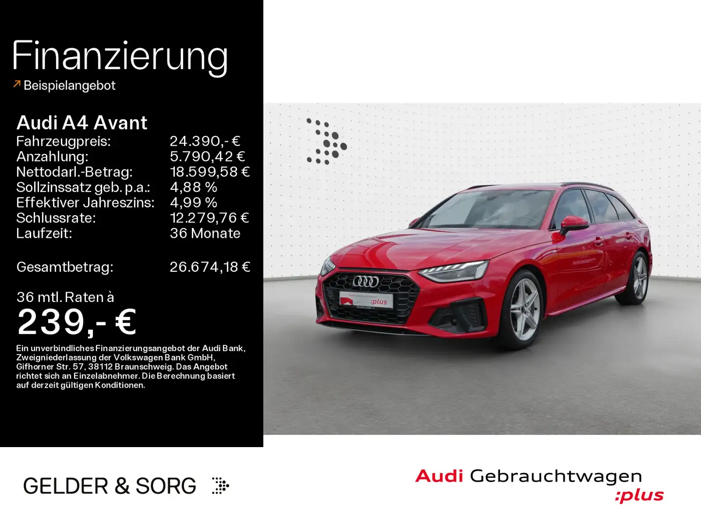 Audi A4 40 TDI S line Tour*AHK*Optikp.schwarz* Rosso - 1