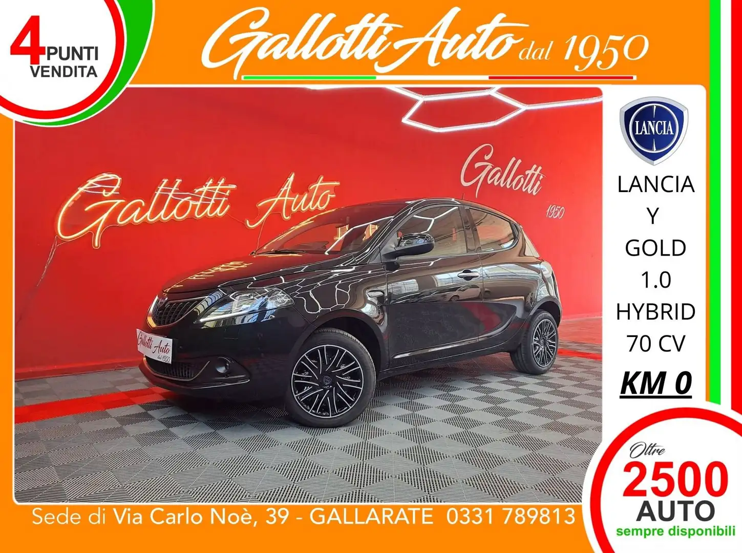 Lancia Ypsilon 1.0 FireFly S&S Hybryd Gold-NESSUN OBBL. FIN. Nero - 1