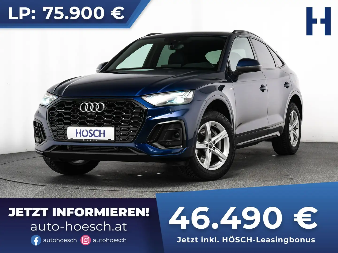 Audi Q5 SB 50 TFSI e quattro 2xS-LINE BLACK MATRIX AHK+++ Bleu - 1