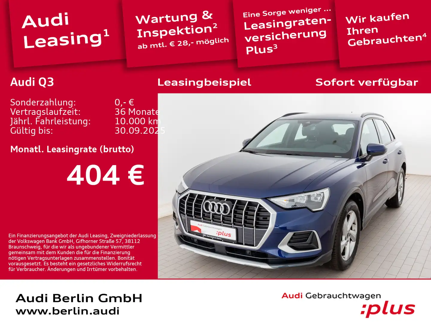 Audi Q3 advanced 35 TDI S tr. PDC NAVI RFK VIRTUAL Blau - 1
